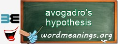 WordMeaning blackboard for avogadro's hypothesis